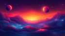 Alien Planet Mural Wallpaper in Bedroom | Various Colors (Purple, Orange, Yellow, etc.) of Alien Planet