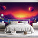 Alien Planet Mural Wallpaper in Bedroom | Various Colors (Purple, Orange, Yellow, etc.) of Alien Planet