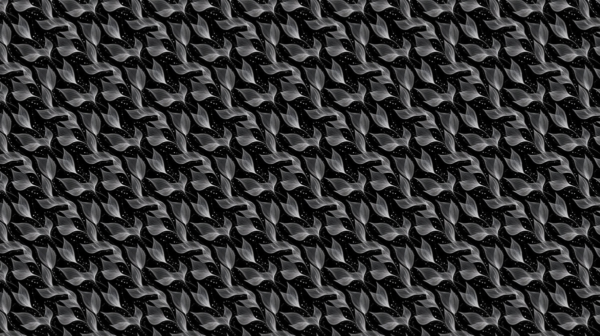 Micro Sheer Leaf Texture Wallpaper | Black and White, Diagonal, Intricate Pattern