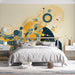 Illustration of Woman with Floral Hair Mural Wallpaper in Living Room | Various Colors (Orange, Blue, Yellow, etc.) of Woman