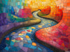 Abstract Wave Mural Wallpaper in Living Room | Various Colors (Blue, Green, Yellow, etc.) of Wave