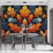 Giant Tulip Mural Wallpaper in Living Room | Various Colors (Orange, Green, etc.) of Tulip