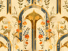 Botanical Arch Wallpaper in Living Room | Various Colors (Green, Brown, Beige, etc.) of Botanical Arch