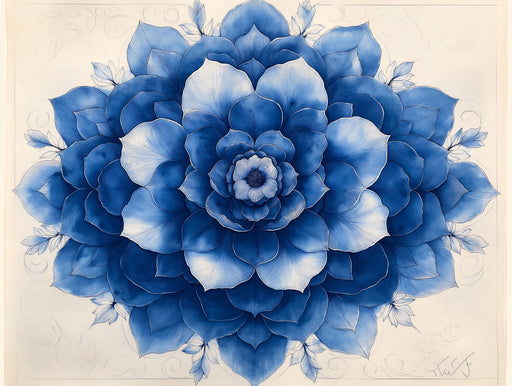 Blue Floral Wallpaper in Bedroom | Various Colors (Blue, White, etc.) of Flowers