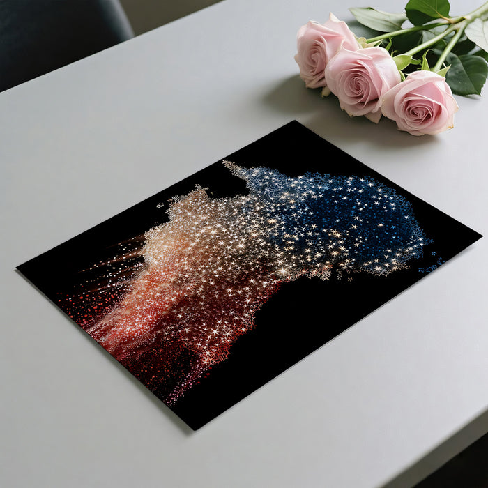 Australia Star Map Mural Wallpaper | Abstract Glitter, Dynamic Stars, Patriotic Red and Blue