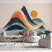 Cloudy Sunset Wallpaper in Living Room | Various Colors (Orange, Green, Blue, etc.) of Sunset