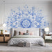 Blue Floral Pattern Wallpaper in Bedroom | Various Colors (Blue, White, etc.) of Flowers