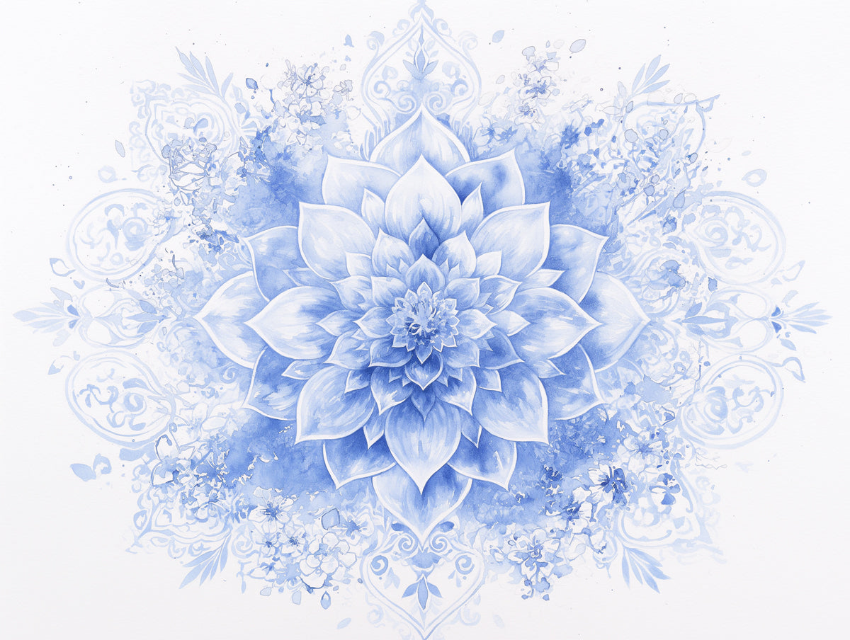 Blue Floral Pattern Wallpaper in Bedroom | Various Colors (Blue, White, etc.) of Flowers