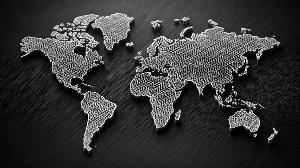 Engraved Sketch World Map Mural Wallpaper | Etched Lines, Charcoal Texture, Artistic Cartography