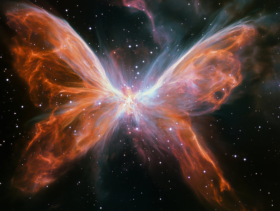 Cosmic Butterfly Nebula Mural Wallpaper | Stellar Remnant, Fire and Light, Figurative Space Art