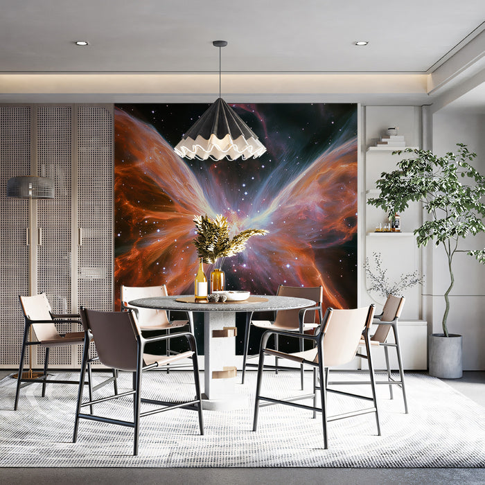 Cosmic Butterfly Nebula Mural Wallpaper | Stellar Remnant, Fire and Light, Figurative Space Art