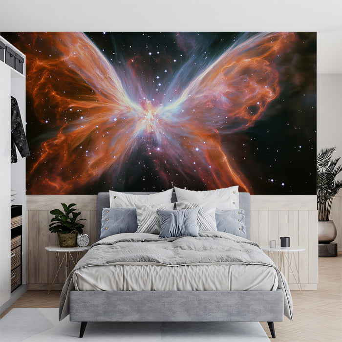 Cosmic Butterfly Nebula Mural Wallpaper | Stellar Remnant, Fire and Light, Figurative Space Art