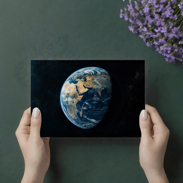 Half-Shadow Earth Globe Mural Wallpaper | Day/Night Terminator, Africa and Middle East View, Space Contrast