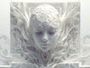 Ethereal Face Mural Wallpaper in Bedroom | Various Colors (White, Gray, etc.) Ethereal Face
