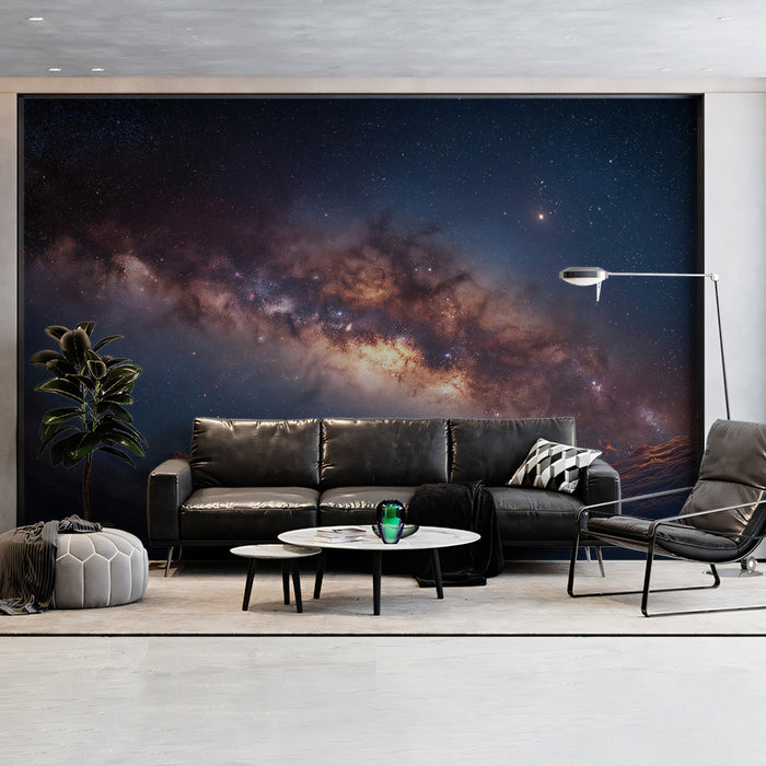 Milky Way Panorama Above Clouds Mural Wallpaper | Celestial Arch, Night Sky Drama, Grounded Perspective