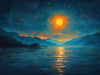 Celestial and Mountain Mural Wallpaper in Bedroom | Various Colors (Orange, Green, etc.) of Sunset and Mountain