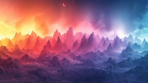 Sunset Mountain Mural Wallpaper in Bedroom | Various Colors (Pink, Orange, Blue, etc.) of Sunset Mountain
