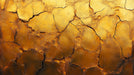 Cracked Gold Mural Wallpaper in Living Room | Gold and Brown Surface