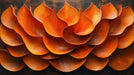 Giant Orange Leaf Mural Wallpaper in Living Room | Various Shades of Orange Leaves