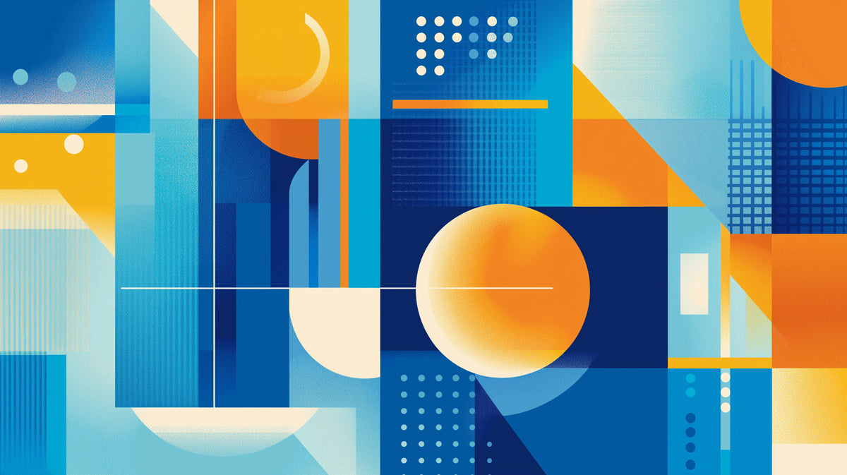 Geometric and Abstract Mural Wallpaper in Office | Various Colors (Blue, Orange, etc.) of Graphs