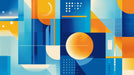 Geometric and Abstract Mural Wallpaper in Office | Various Colors (Blue, Orange, etc.) of Graphs