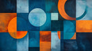 Geometric and Abstract Mural Wallpaper in Office | Various Colors (Blue, Orange, etc.) of Graphs