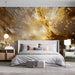 Golden Glittery Mural Wallpaper in Bedroom | Gold and Silver Texture