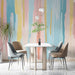 Pastel Drip Mural Wallpaper in Dining Room | Various Pastel Colors (Pink, Blue, Yellow, etc.) of Drip