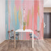 Pastel Drip Mural Wallpaper in Dining Room | Various Pastel Colors (Pink, Blue, Yellow, etc.) of Drip