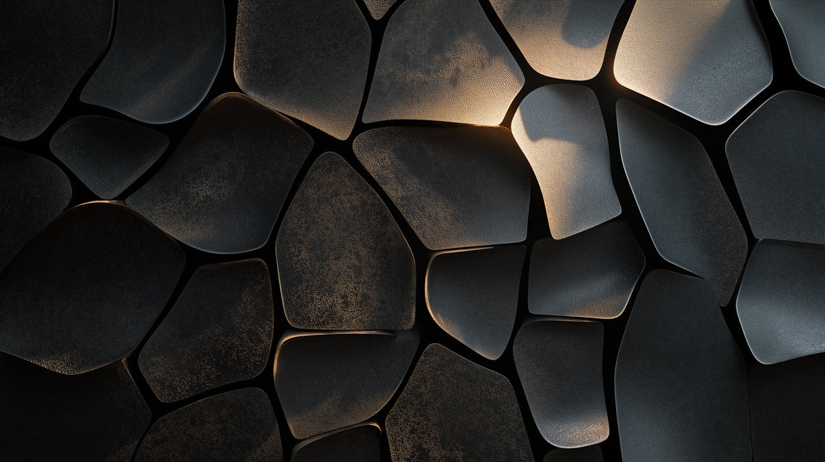 Black and Gold Organic Pattern Mural Wallpaper in Living Room | Black and Gold Patterns