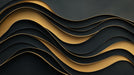 Black and Gold Wave Mural Wallpaper in Living Room | Black and Gold Wave