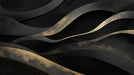 Black and Gold Wave Mural Wallpaper in Living Room | Black and Gold Wave