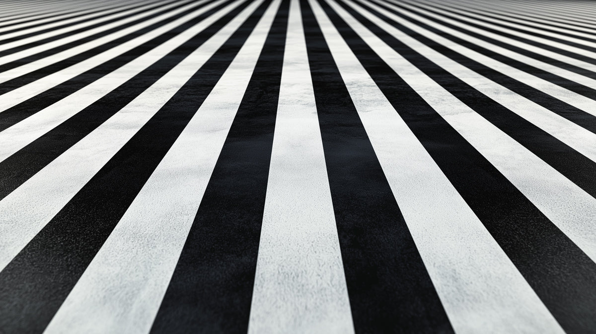 Black and White Stripe Mural Wallpaper in Bedroom | Black and White Stripe