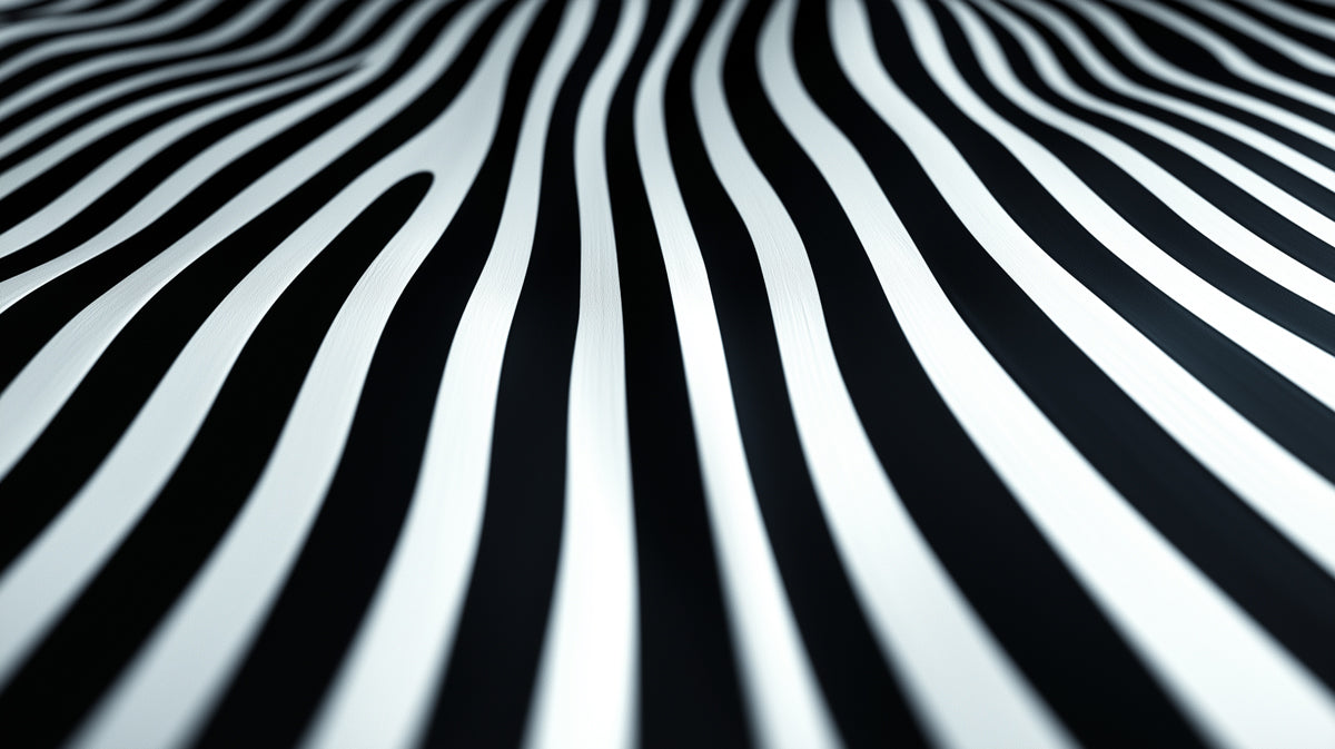 Black and White Stripe Mural Wallpaper in Bedroom | Black and White Stripe