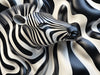 Zebra and Abstract Pattern Mural Wallpaper in Office | Black and White Zebra
