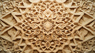 Wooden Mandala Mural Wallpaper in Dining Room | Various Shades of Brown Mandala for Buddhism