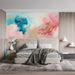 Colorful Cloud and Wave Mural Wallpaper in Bedroom | Various Colors (Pink, Blue, Gold, etc.) of Clouds