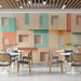 Colorful Building Facade Mural Wallpaper in Caf¨¦ Area | Various Colors (Orange, Green, etc.) of Building