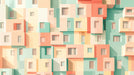 Colorful Building Facade Mural Wallpaper in Caf¨¦ Area | Various Colors (Orange, Green, etc.) of Building