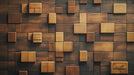 Wooden Cube Mural Wallpaper in Dining Room | Various Shades of Brown Wooden Cube