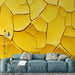 Yellow Cracked Mural Wallpaper in Living Room | Yellow Crack