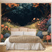 Dark Forest and Mushroom Mural Wallpaper in Bedroom | Various Colors (Orange, Pink, Blue, etc.) of Dark Forest and Mushroom