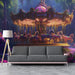 Carousel in Forest Mural Wallpaper in Living Room | Various Colors (Blue, Pink, etc.) of Carousel in Forest