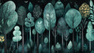 Teal Forest Mural Wallpaper in Study Room | Various Shades of Teal Forest