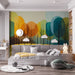 Abstract Autumn Forest Mural Wallpaper in Living Room | Various Colors (Orange, Green, etc.) of Autumn Forest