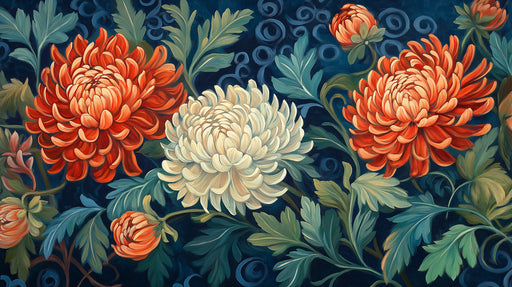 Blue and Pink Floral Mural Wallpaper | Various Colors (Blue, Pink, etc.) of Romantic Flowers