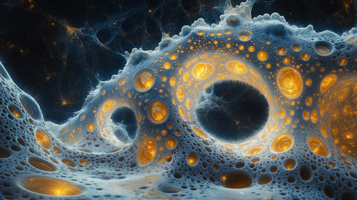 Cosmic Cellular Mural Wallpaper | Blue, Yellow, Black