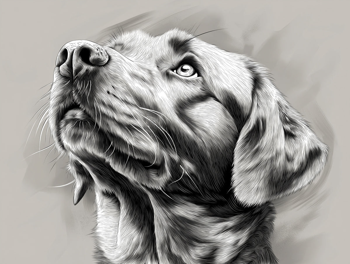Labrador Pattern Wallpaper Labrador Retriever Mural Wallpaper | Monochromatic with Close - up Det ...