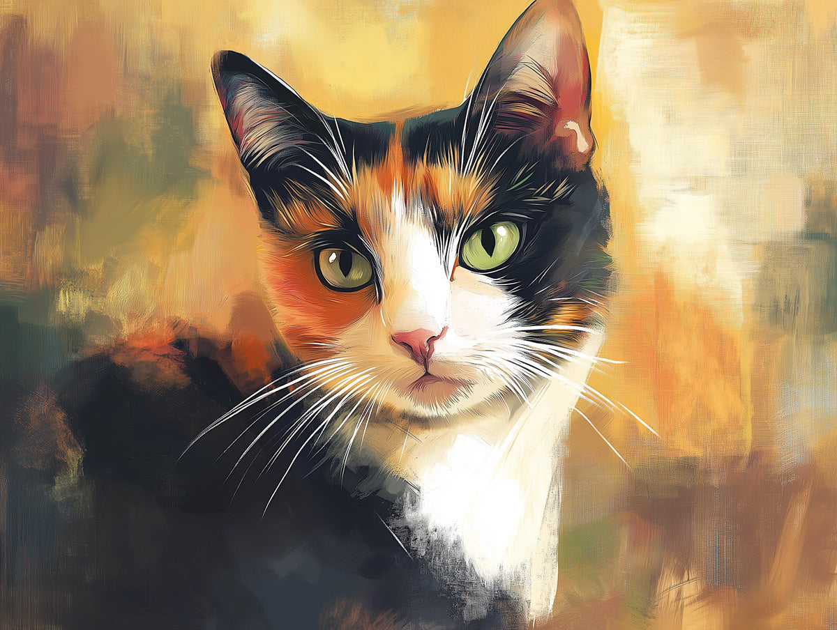 Artistic Cat Mural Wallpaper