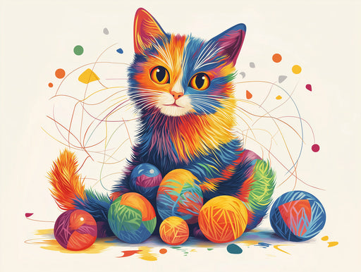 Colorful Kitten Mural Wallpaper